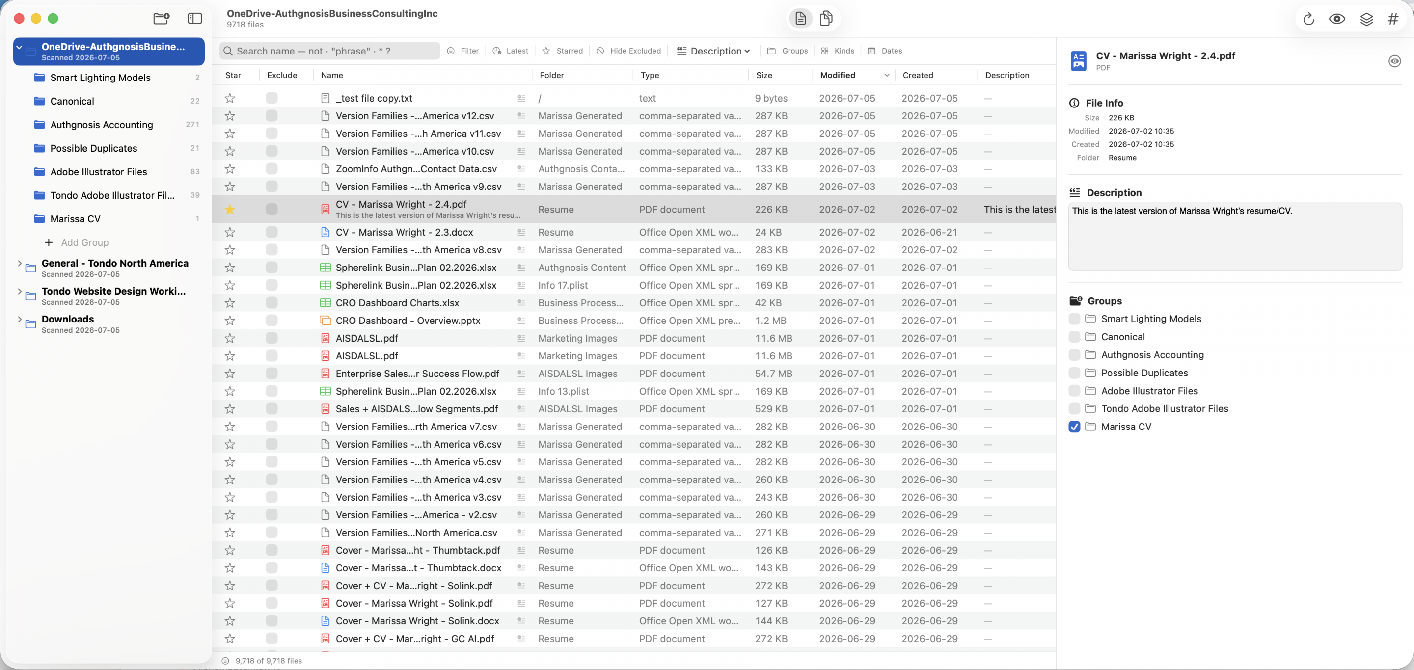 Documentor - File Metadata Screenshot of Documentor for MacOS - File Description and Metadata Enrichment