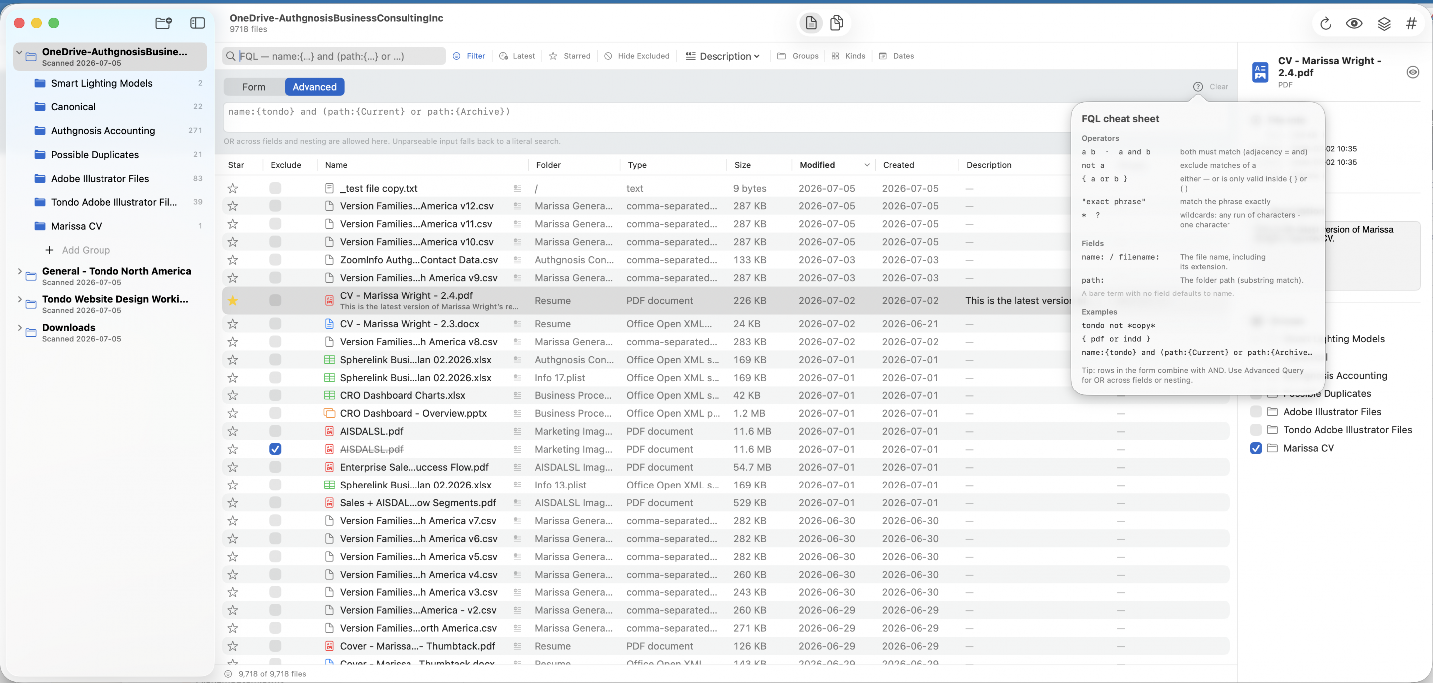 Documentor - Search Screenshot of Documentor for MacOS - Advanced File Query Search