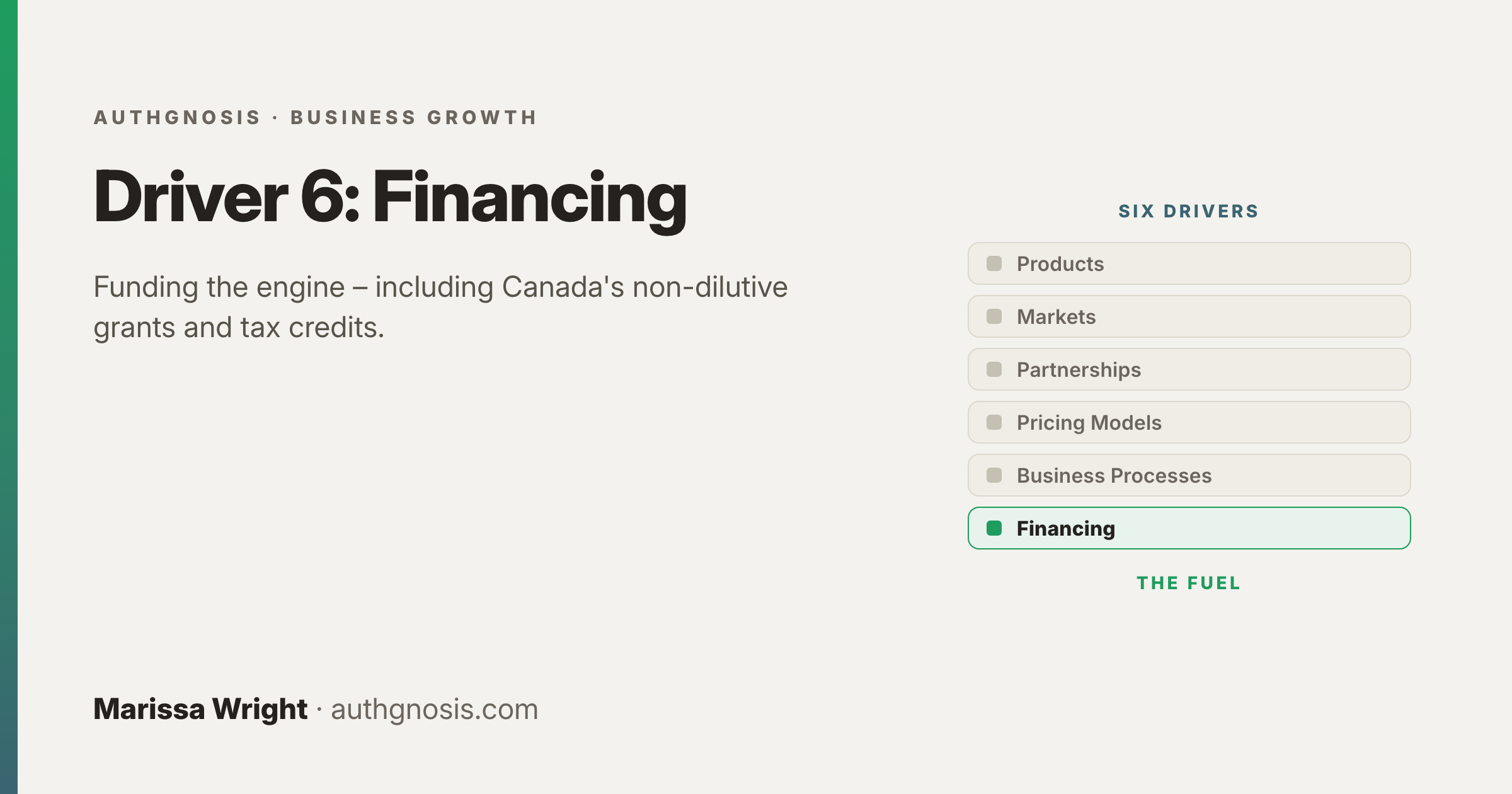 Driver 6: Financing